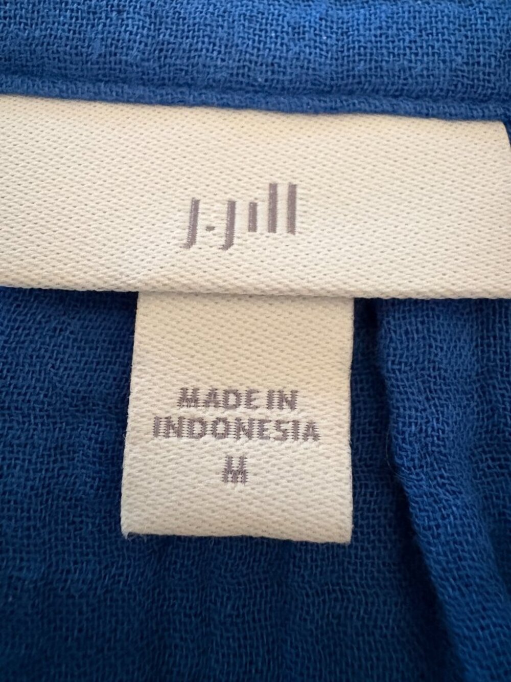 J. Jill Gauze Amalfi Coast Blue Popover Sz M - Picture 3 of 5